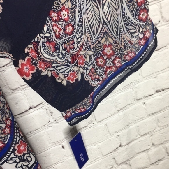 APT 9 floral boho sheer bell sleeves tunic top - Picture 5 of 9